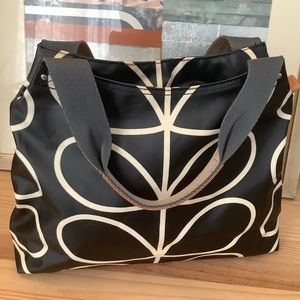 Orla Kiely Liquorice Giant Linear Stem Classic Zip Shoulder Bag